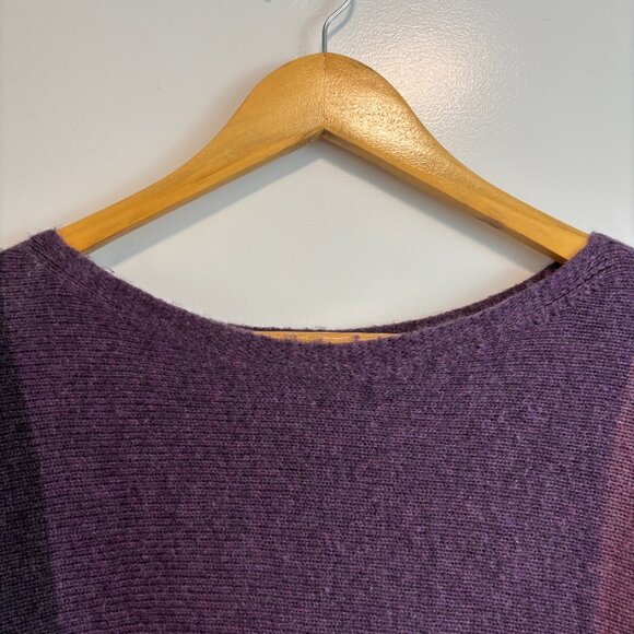 Soft Cashmere Blend Sweater - Purple Colour block - Picture 3 of 16